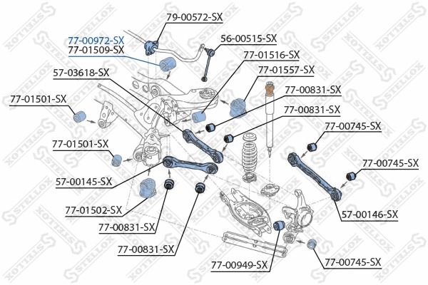 77-00972-SX STELLOX Подвеска, рычаг независимой подвески колеса (фото 2)