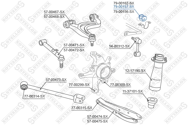 79-00157-SX STELLOX Опора, стабилизатор (фото 2)