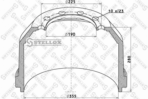85-00009-SX STELLOX Тормозной барабан (фото 1)