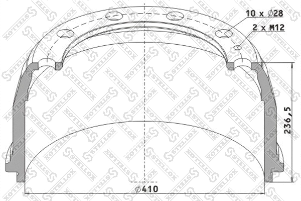 85-00167-SX STELLOX Тормозной барабан (фото 1)