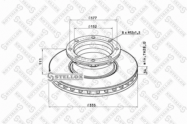 85-00780-SX STELLOX Тормозной диск (фото 1)