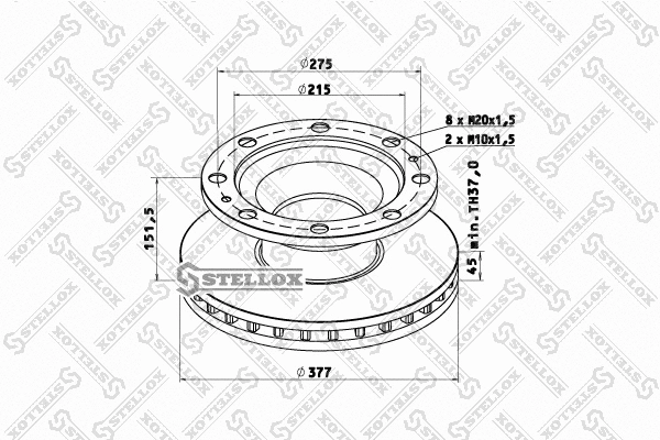 85-00785-SX STELLOX Тормозной диск (фото 1)