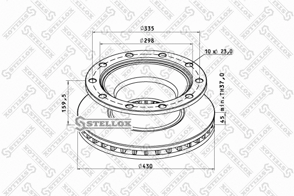 85-00810-SX STELLOX Тормозной диск (фото 1)