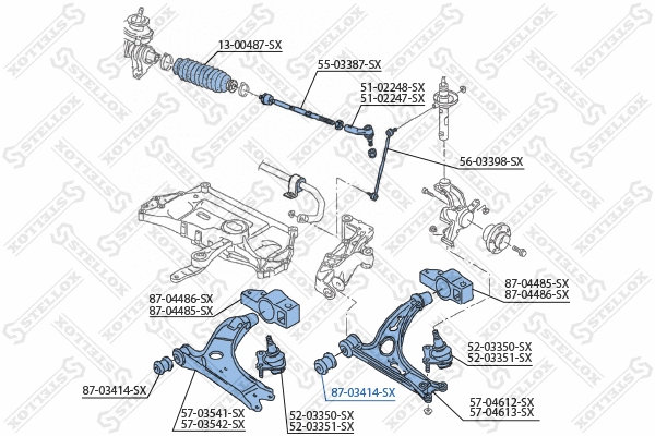 87-03414-SX STELLOX Подвеска, рычаг независимой подвески колеса (фото 2)
