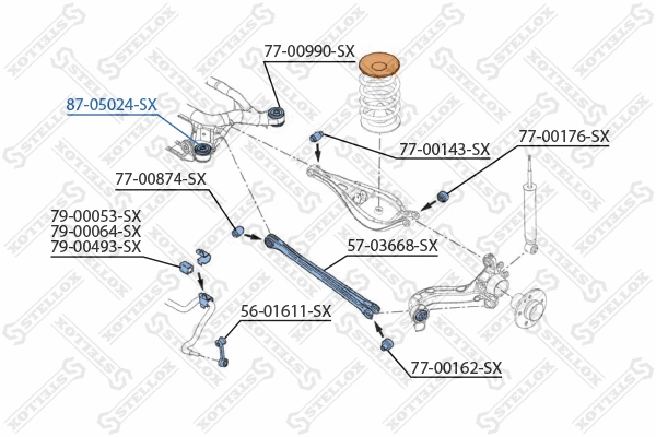 87-05024-SX STELLOX ремонтный комплект, рычаг подвески (фото 1)