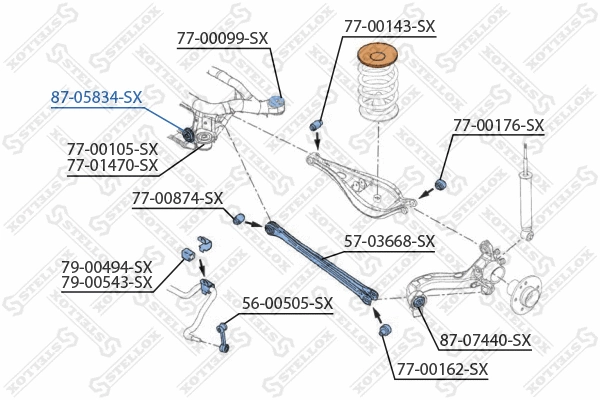 87-05834-SX STELLOX Подвеска, рычаг независимой подвески колеса (фото 2)