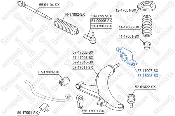 87-17008-SX STELLOX Подвеска, рычаг независимой подвески колеса (фото 2)