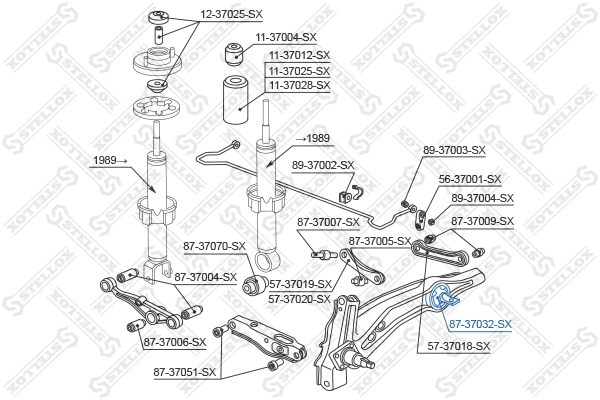 87-37032-SX STELLOX Подвеска, рычаг независимой подвески колеса (фото 2)