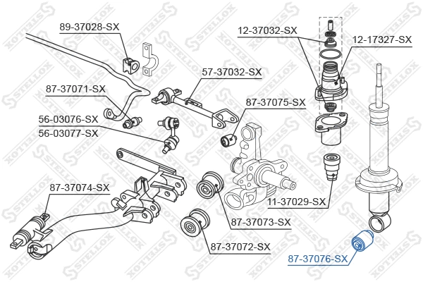 87-37076-SX STELLOX Подвеска, рычаг независимой подвески колеса (фото 2)