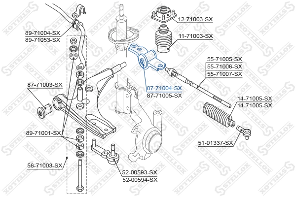 87-71004-SX STELLOX Подвеска, рычаг независимой подвески колеса (фото 2)