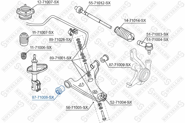 87-71008-SX STELLOX Подвеска, рычаг независимой подвески колеса (фото 2)