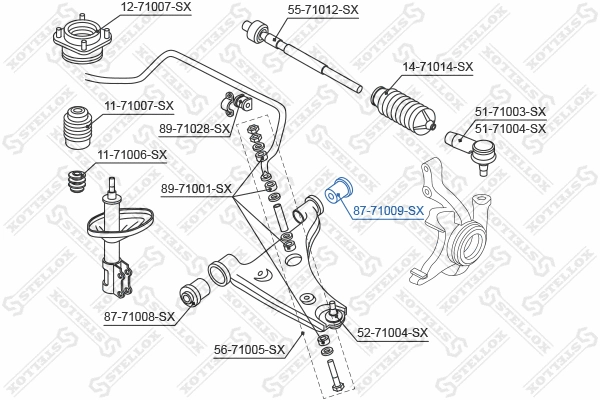 87-71009-SX STELLOX Подвеска, рычаг независимой подвески колеса (фото 2)
