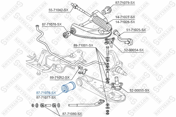 87-71076-SX STELLOX Подвеска, рычаг независимой подвески колеса (фото 2)