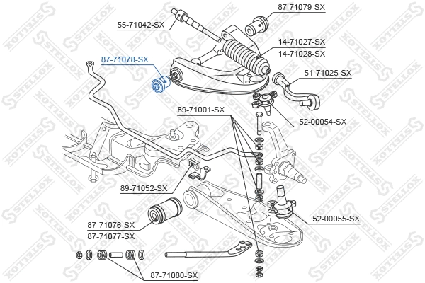 87-71078-SX STELLOX Подвеска, рычаг независимой подвески колеса (фото 2)
