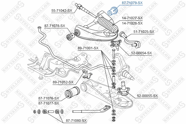 87-71079-SX STELLOX Подвеска, рычаг независимой подвески колеса (фото 2)