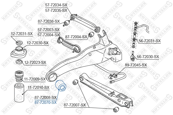 87-72070-SX STELLOX Подвеска, рычаг независимой подвески колеса (фото 2)