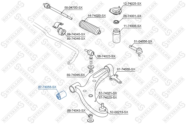 87-74056-SX STELLOX Подвеска, рычаг независимой подвески колеса (фото 2)