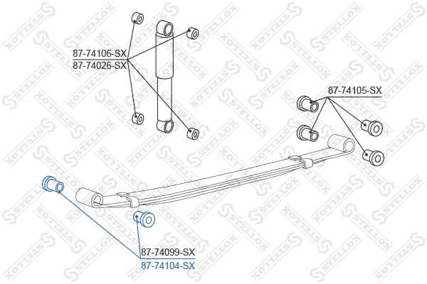 87-74104-SX STELLOX Подвеска, рычаг независимой подвески колеса (фото 1)