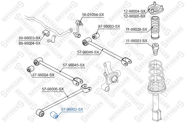 87-98002-SX STELLOX Подвеска, рычаг независимой подвески колеса (фото 2)