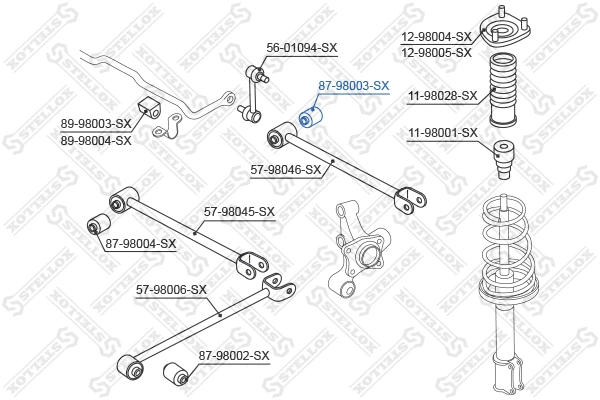 87-98003-SX STELLOX Подвеска, рычаг независимой подвески колеса (фото 2)