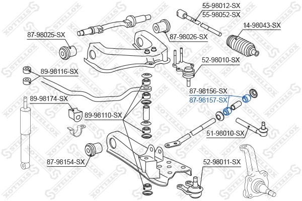 87-98157-SX STELLOX Подвеска, рычаг независимой подвески колеса (фото 2)