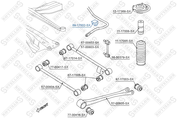 89-17002-SX STELLOX Опора, стабилизатор (фото 2)
