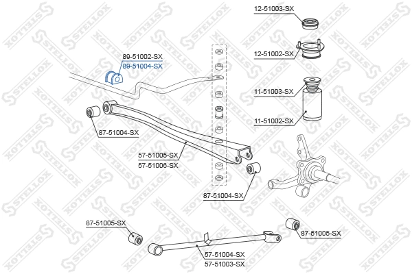 89-51004-SX STELLOX Опора, стабилизатор (фото 2)