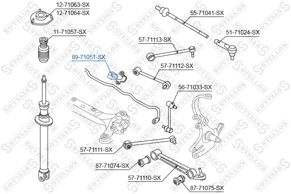89-71051-SX STELLOX Опора, стабилизатор (фото 2)