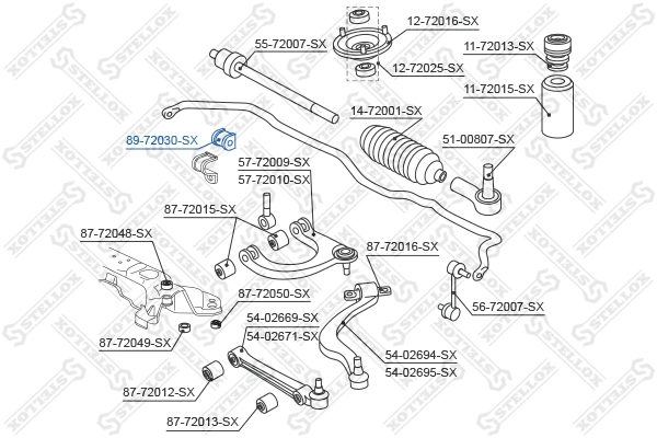 89-72030-SX STELLOX Опора, стабилизатор (фото 2)