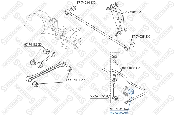 89-74085-SX STELLOX Опора, стабилизатор (фото 2)