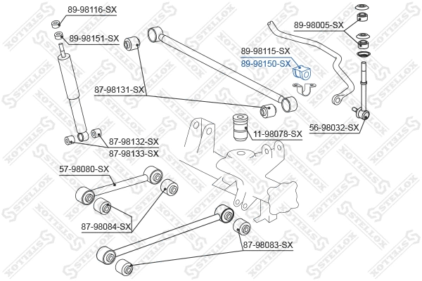 89-98150-SX STELLOX Опора, стабилизатор (фото 2)