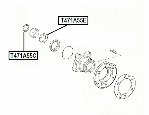 T471A55C NPS Комплект подшипника ступицы колеса (фото 2)
