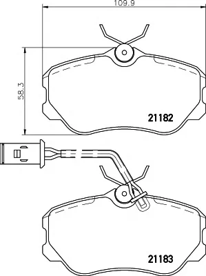 8DB 355 017-861 BEHR/HELLA/PAGID Тормозные колодки (фото 1)