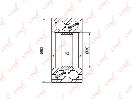 WB-1048 LYNXAUTO Комплект подшипника ступицы колеса (фото 1)
