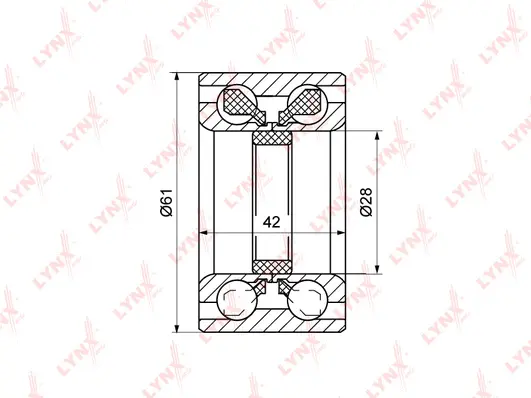 WB-1049 LYNXAUTO Комплект подшипника ступицы колеса (фото 1)