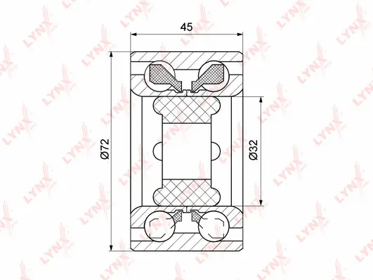 WB-1113 LYNXAUTO Комплект подшипника ступицы колеса (фото 2)
