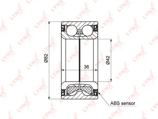 WB-1185 LYNXAUTO Комплект подшипника ступицы колеса (фото 2)