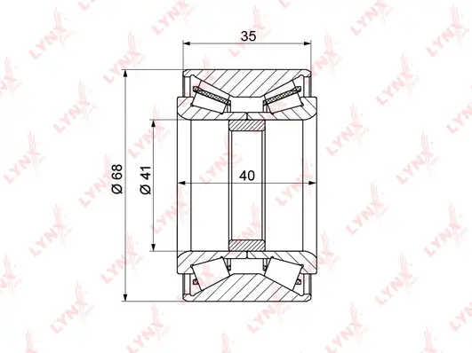 WB-1402 LYNXAUTO Комплект подшипника ступицы колеса (фото 2)