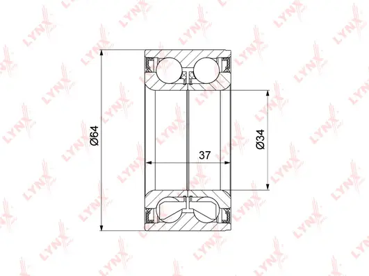 WB-1411 LYNXAUTO Комплект подшипника ступицы колеса (фото 2)