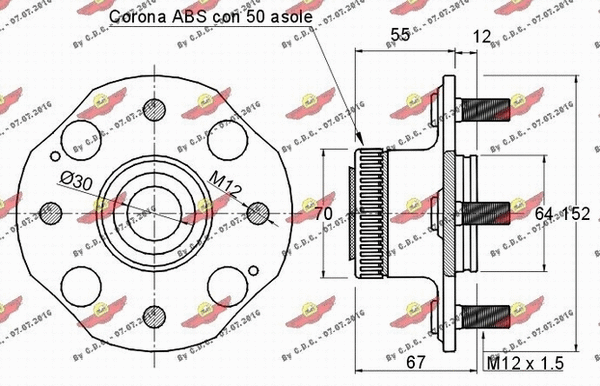 01.087 AUTOKIT Комплект подшипника ступицы колеса (фото 2)