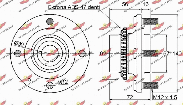 01.910 AUTOKIT Комплект подшипника ступицы колеса (фото 2)