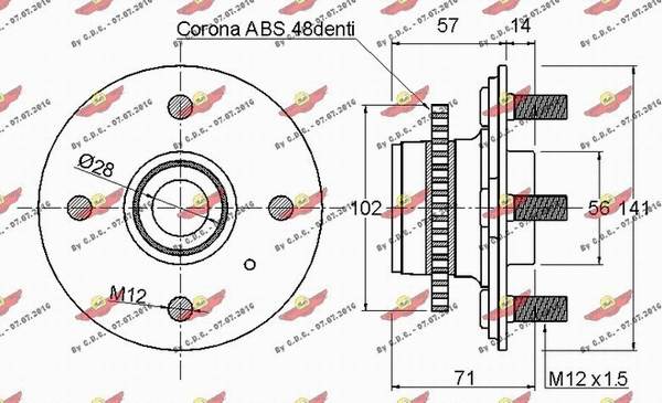 01.97105 AUTOKIT Комплект подшипника ступицы колеса (фото 2)