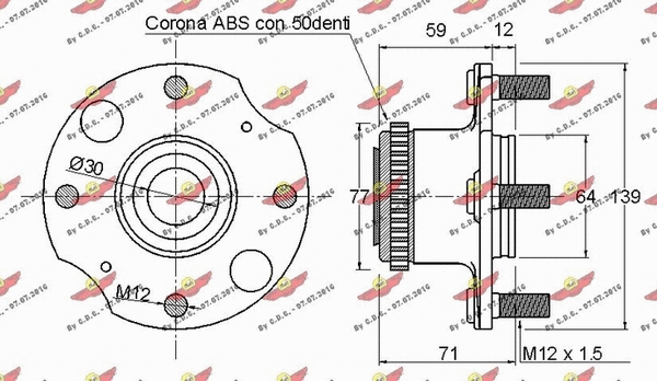 01.97129 AUTOKIT Комплект подшипника ступицы колеса (фото 2)