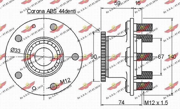 01.97208 AUTOKIT Комплект подшипника ступицы колеса (фото 2)