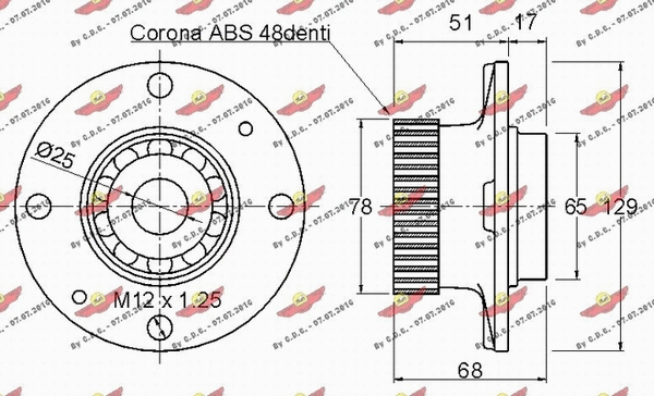 01.97428 AUTOKIT Комплект подшипника ступицы колеса (фото 2)