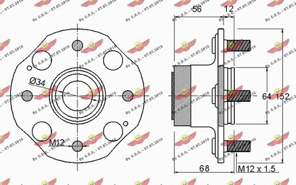 01.97603 AUTOKIT Комплект подшипника ступицы колеса (фото 2)