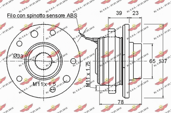 01.97653 AUTOKIT Комплект подшипника ступицы колеса (фото 2)