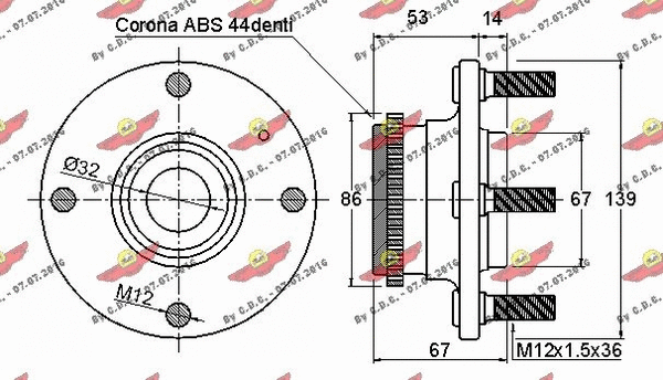 01.97776 AUTOKIT Комплект подшипника ступицы колеса (фото 2)