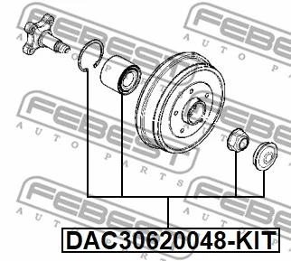 DAC30620048-KIT FEBEST Комплект подшипника ступицы колеса (фото 1)