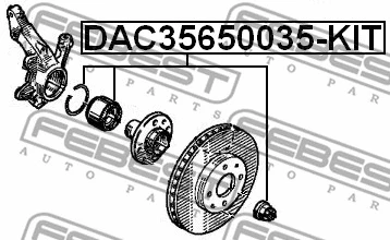 DAC35650035-KIT FEBEST Комплект подшипника ступицы колеса (фото 2)